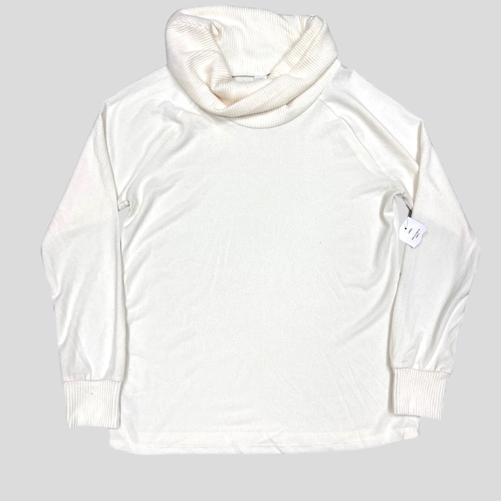 Just Be Soft Cream Cowl Neck Relaxed Fit Sweater Small